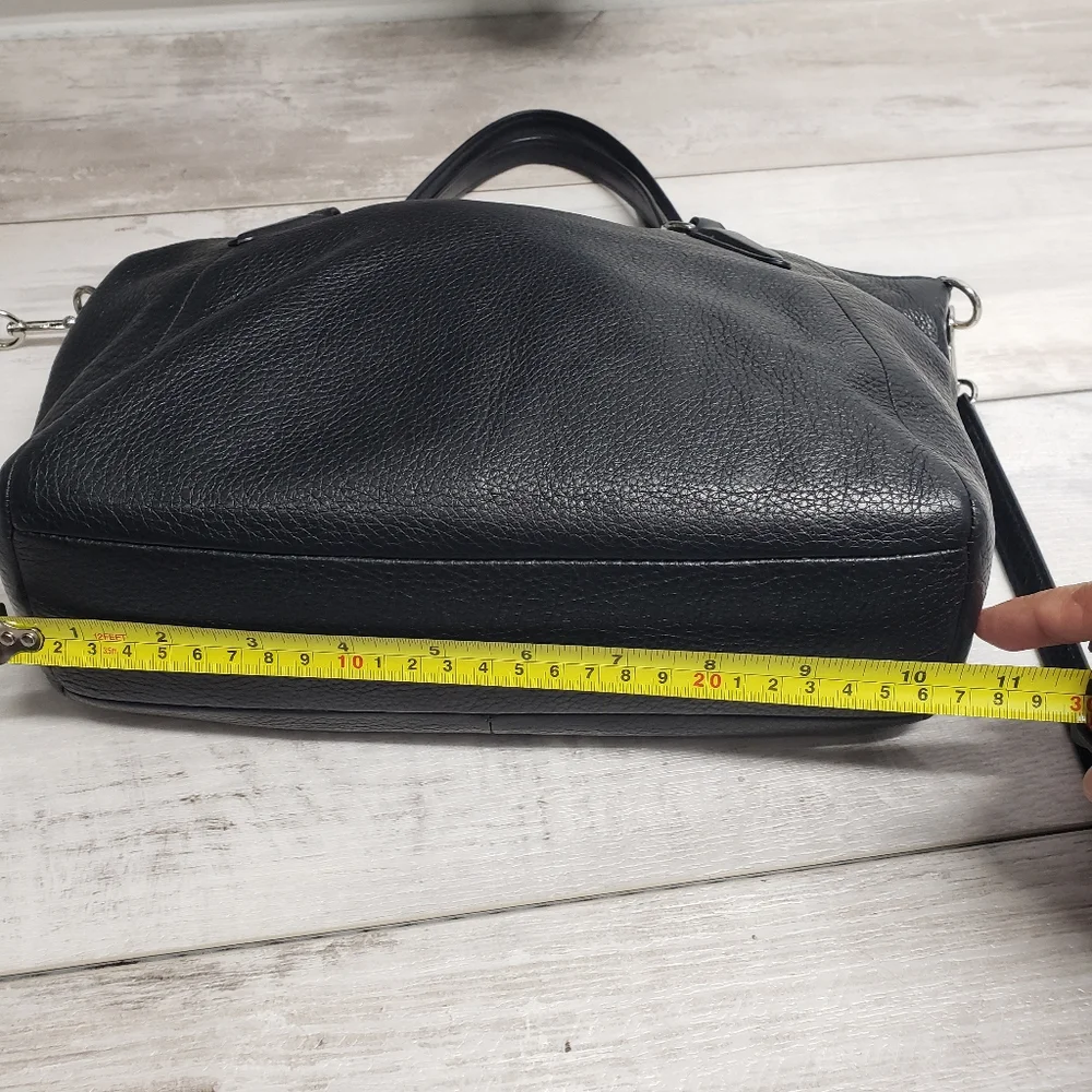 Coach F36675 Pebble Leather Kelsey Satchel Handbag Black with Silver Hardware - Picture 10 of 16